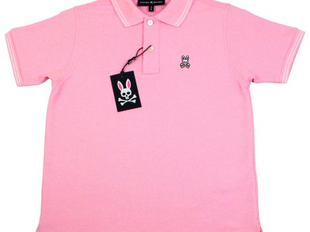 Psycho Bunny 36109 Boy s Short Sleeve Polo - Logan - Pure Pink For Discount