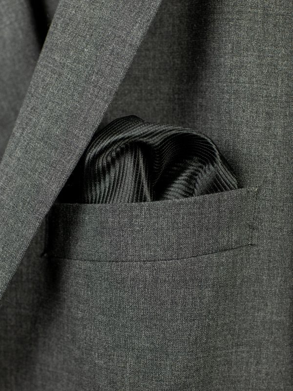 Heritage House Pocket Square 30745PS - Tonal Stripe - Black Online Sale