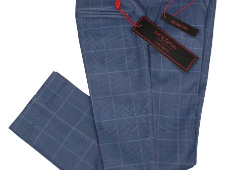 Leo & Zachary 35567P Boy s Suit Separate Pants - Checks - Mid-Blue on Sale