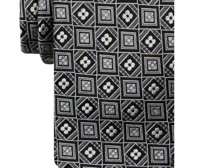 Heritage House 24492 100% Silk Boy s Tie - Geometric Squares - Silver on Sale