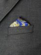 Heritage House Pocket Square 35282 - Neat - Yellow Blue on Sale