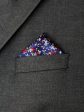 Heritage House Pocket Square 35276 - Medallion Window Pane - Red Navy on Sale