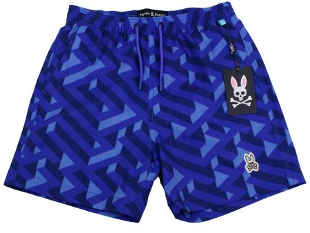 Psycho Bunny 36129 Boy s Swim Trunks - Pisani - Dazzling Blue Discount