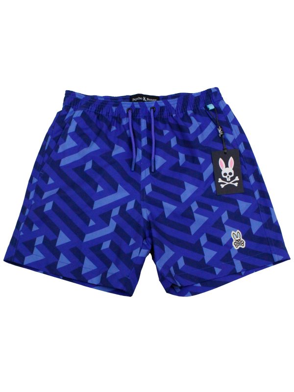 Psycho Bunny 36129 Boy s Swim Trunks - Pisani - Dazzling Blue Discount