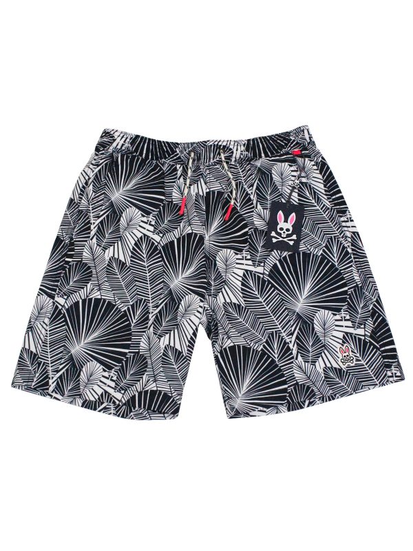 Psycho Bunny 33976 Boy s Swim Trunks - Black White Discount