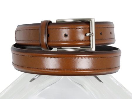 Florsheim 23603 100% Genuine Leather Boy s Belt - Double Stitch - Cogn Online now