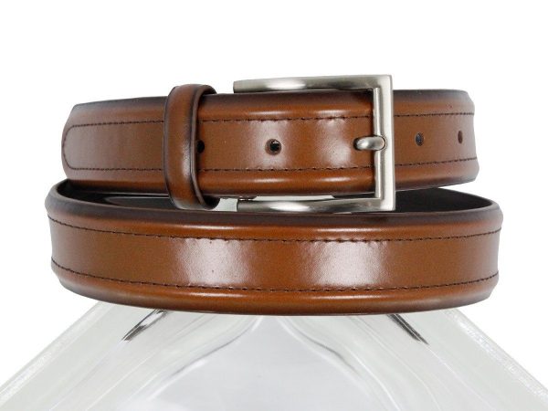 Florsheim 23603 100% Genuine Leather Boy s Belt - Double Stitch - Cogn Online now