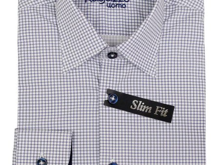 Ragazzo 35940 Boy s Dress Shirt - Neat - Navy White Supply