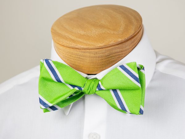 ScottyZ 31189 Young Men s Bow Tie - Stripe - Green Navy on Sale