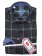 Luchiano Visconti Boy s Sport Shirt 30023 - Plaid - Black Fashion