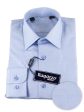 Ragazzo 25478 100% Cotton Boy s Dress Shirt - Diamond Weave - Sky Blue For Sale