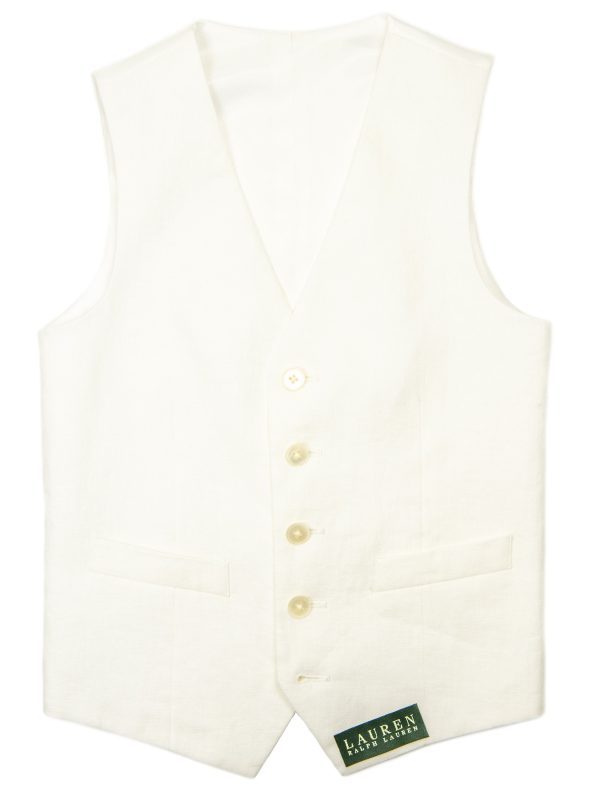 Lauren Ralph Lauren 21535V- Suit Separate Vest- Linen- White For Discount