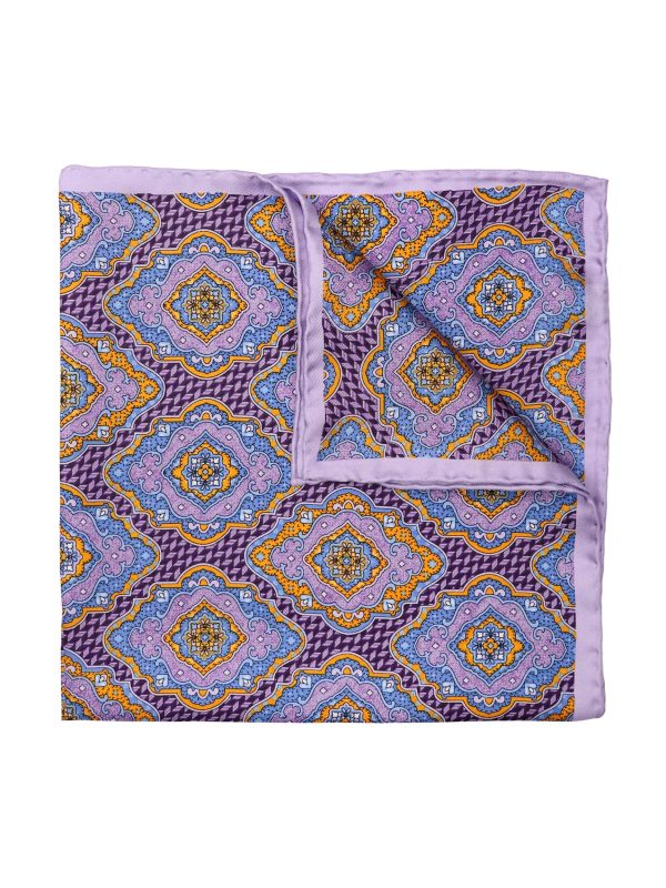 Heritage House 37793 Pocket Square - Neat - Plum Orange Sky Sale