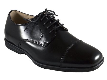 Florsheim 25586 Lace-Up Boy s Shoe - Cap Toe- Oxford- Black Discount