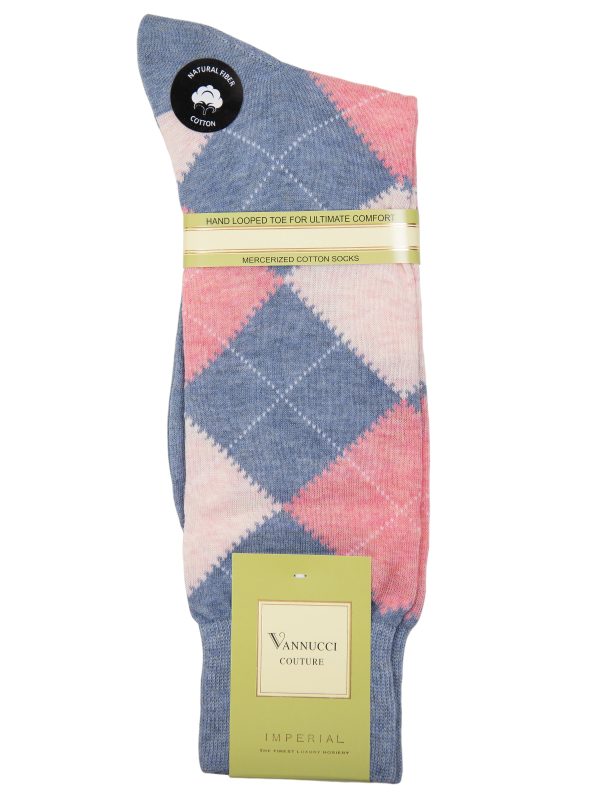 Vannucci Men s Socks 32147- Argyle - Denim Online