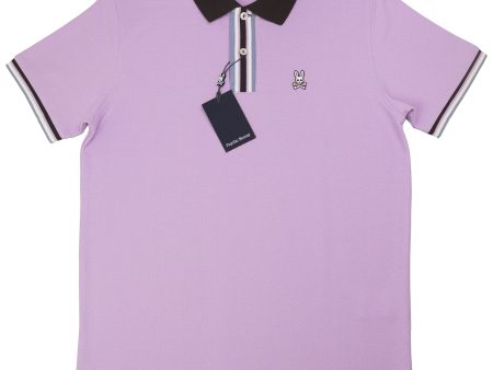 Psycho Bunny 37206 Young Men s Short Sleeve Polo - Bloomington Pique - Lavender Online Hot Sale