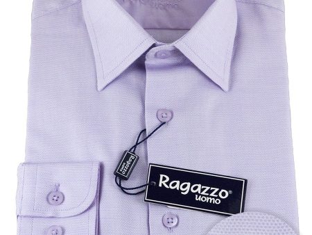 Ragazzo 25492 100% Cotton Boy s Dress Shirt - Diamond Weave - Lavender Online