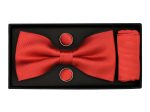 Heritage House 38091 Young Men s Bow Tie Set - Diagonal Solid - Red Cheap