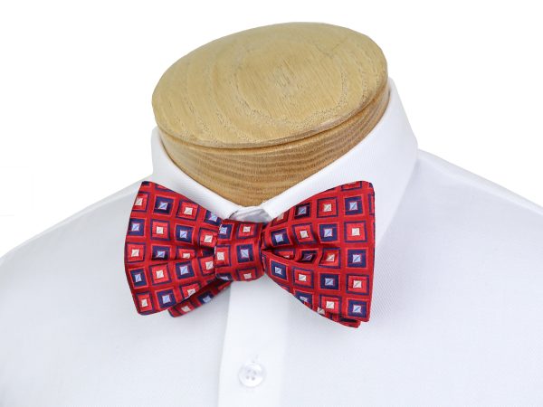 ScottyZ 37596 Young Men s Bow Tie - Neat - Cherry Navy Beige on Sale