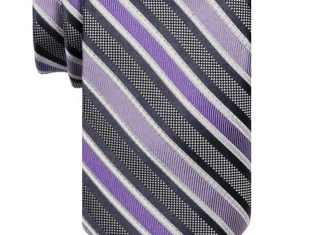 Heritage House 24520 100% Silk Boy s Tie - Stripe - Purple on Sale