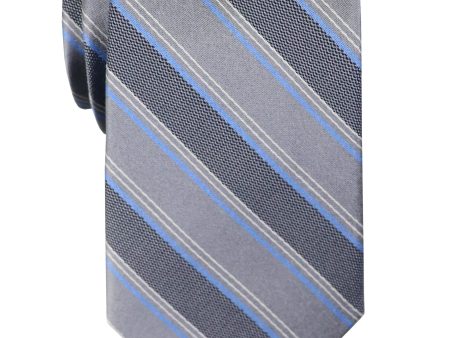 Michael Kors 37831 Boy s Tie - Stripe - Grey Blue Discount