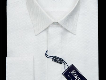 Ragazzo 22942 Boy s Dress Shirt - French Cuff - Box Weave - White Online now