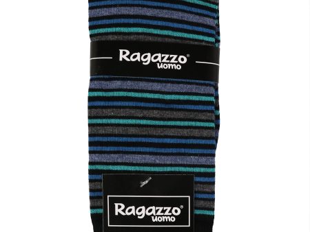 Ragazzo 37565 Boys  Socks - Stripe - Blue Turquoise Online now