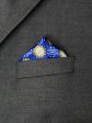 Heritage House Pocket Square 35282 - Neat - Yellow Blue on Sale