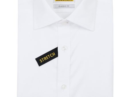 Alviso 36966 Boy s Dress Shirt - Stretch Pinpoint Oxford - White Supply