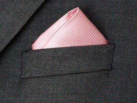 Heritage House Pocket Square 32707PS - Tonal Stripe - Pink Supply