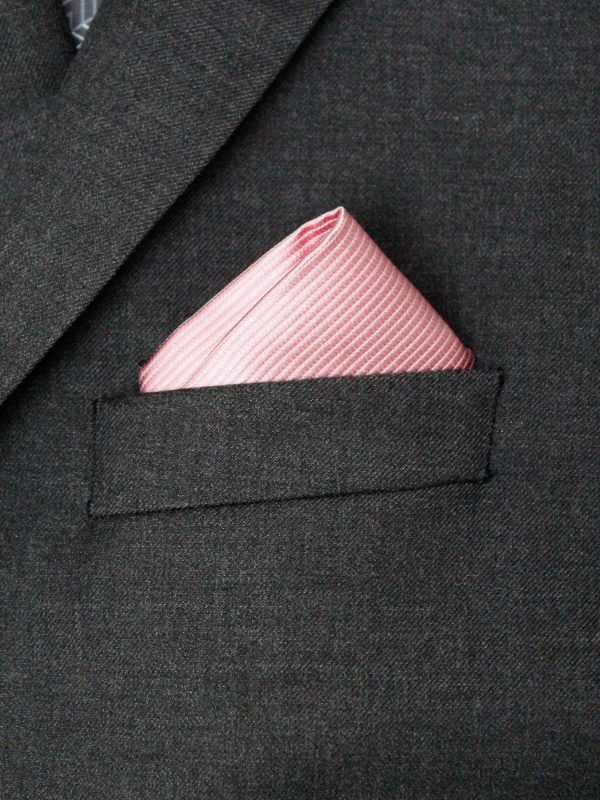 Heritage House Pocket Square 32707PS - Tonal Stripe - Pink Supply