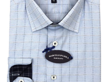 Marcelo 34498 Boy s Dress Shirt - Dual Blu Window - Blue For Sale