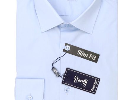 Ragazzo 37990 Young Men s Dress Shirt - Stretch - Sky For Discount