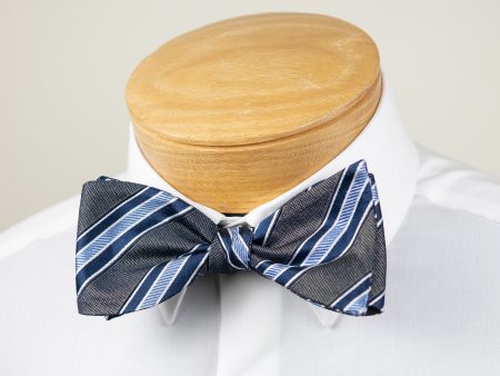 ScottyZ 31187 Young Men s Bow Tie - Stripe - Grey Blue Supply