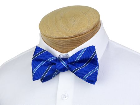 ScottyZ 37597 Young Men s Bow Tie - Stripe - Grey Powder Marine Sale