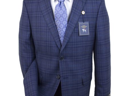 Hart Schaffner Marx 25297 100% Wool Boy s Sport Coat - Plaid - Medium Blue For Discount