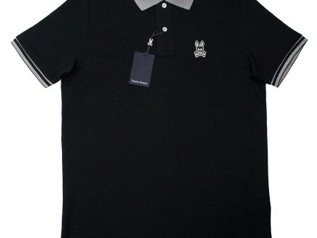 Psycho Bunny 36368 Young Men s Short Sleeve Pique Polo - Black Discount