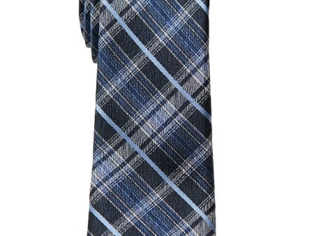 Heritage House 26462 100% Silk Boy s Tie - Plaid - Navy Online now