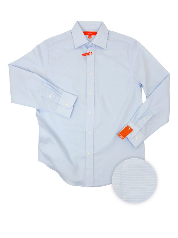 Tallia 34602 Boy s Dress Shirt- Tonal Horizontal Stripe - Blue Discount