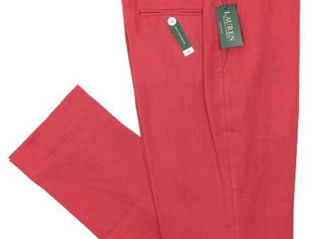 Lauren Ralph Lauren 26101P 100% Linen Boy s Suit Separate Pant - Solid - Red Cheap