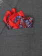 Heritage House 37790 Pocket Square - Neat - Blue Grey Red Hot on Sale