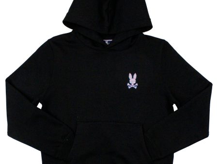 Psycho Bunny 37149 Boy s Long Sleeve Knit Hoodie - Santa Cruz - Black Online Sale