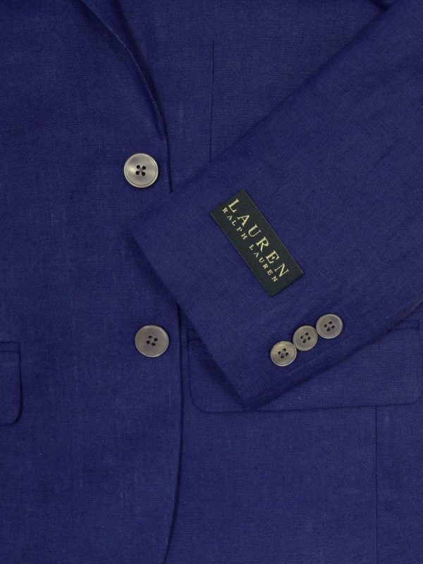 Lauren Ralph Lauren 19520 100% Linen Boy s Suit Separates Jacket - Solid - Blue Sale