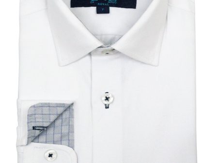 Leo & Zachary 35652 Boy s Dress Shirt - White Black on Sale