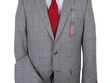 Hickey 24632 100% Wool Boy s Suit - Plaid - Gray For Discount