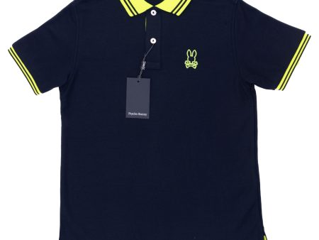 Psycho Bunny 36979 Boy s Short Sleeve Polo - Santa Monica Pique - Navy Online