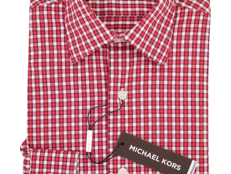 Michael Kors 38364 Boy s Dress Shirt - Check - Red Black Supply