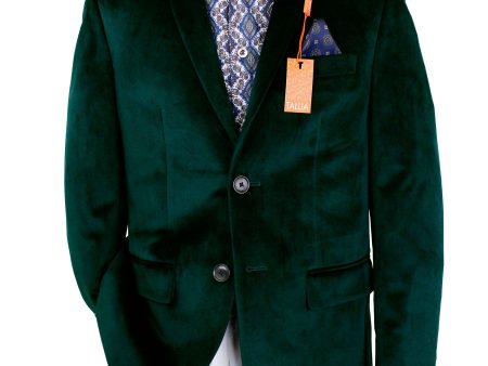 Tallia 36791 Boy s Sport Coat - Velvet - Emerald Hot on Sale