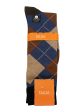 Tallia Mens Socks - 34172 - Argyle - Blue Rust Hot on Sale