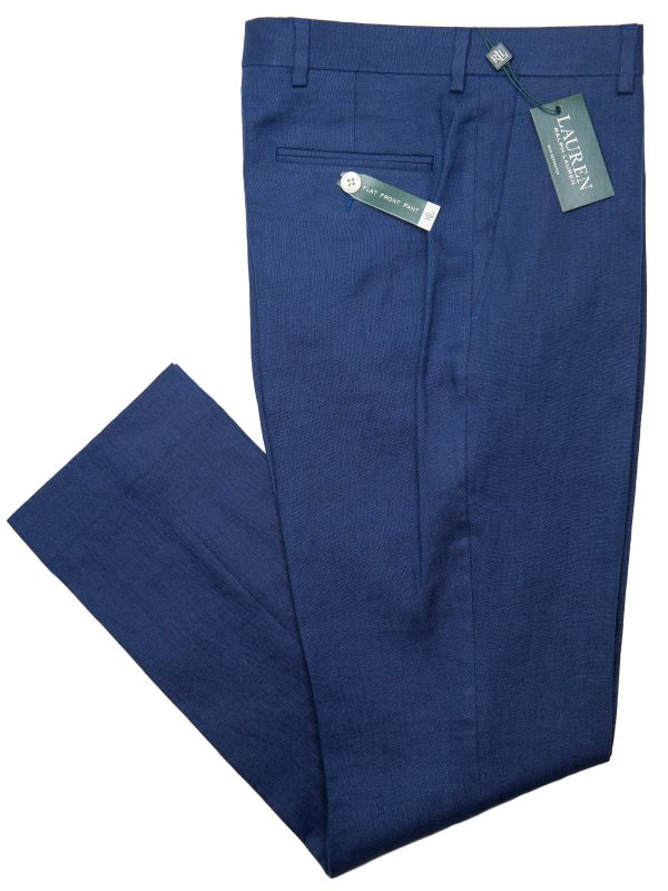 Lauren Ralph Lauren 28305P 100% Linen Boy s Suit Separate Pant - Solid - Blue For Cheap